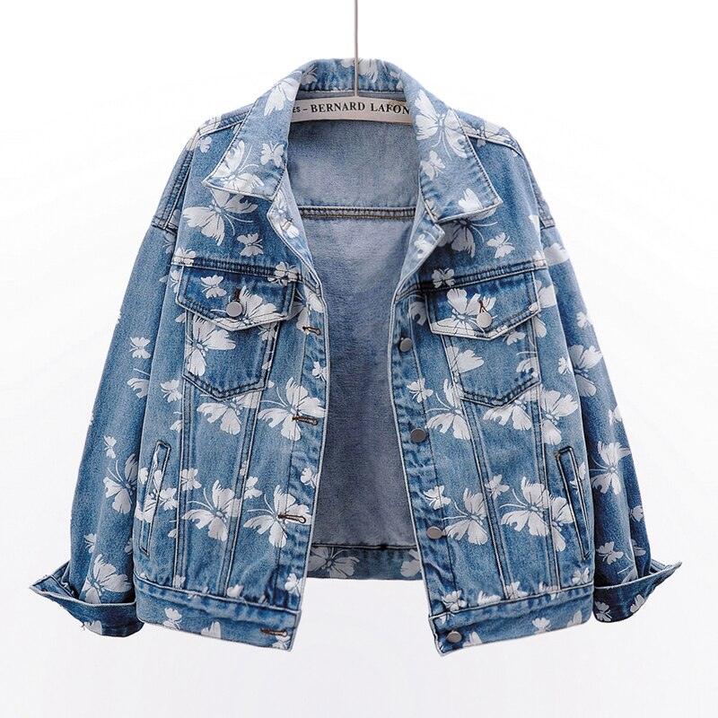 Spring Korean Fashion Butterfly Print Denim Jacket - tntwear1