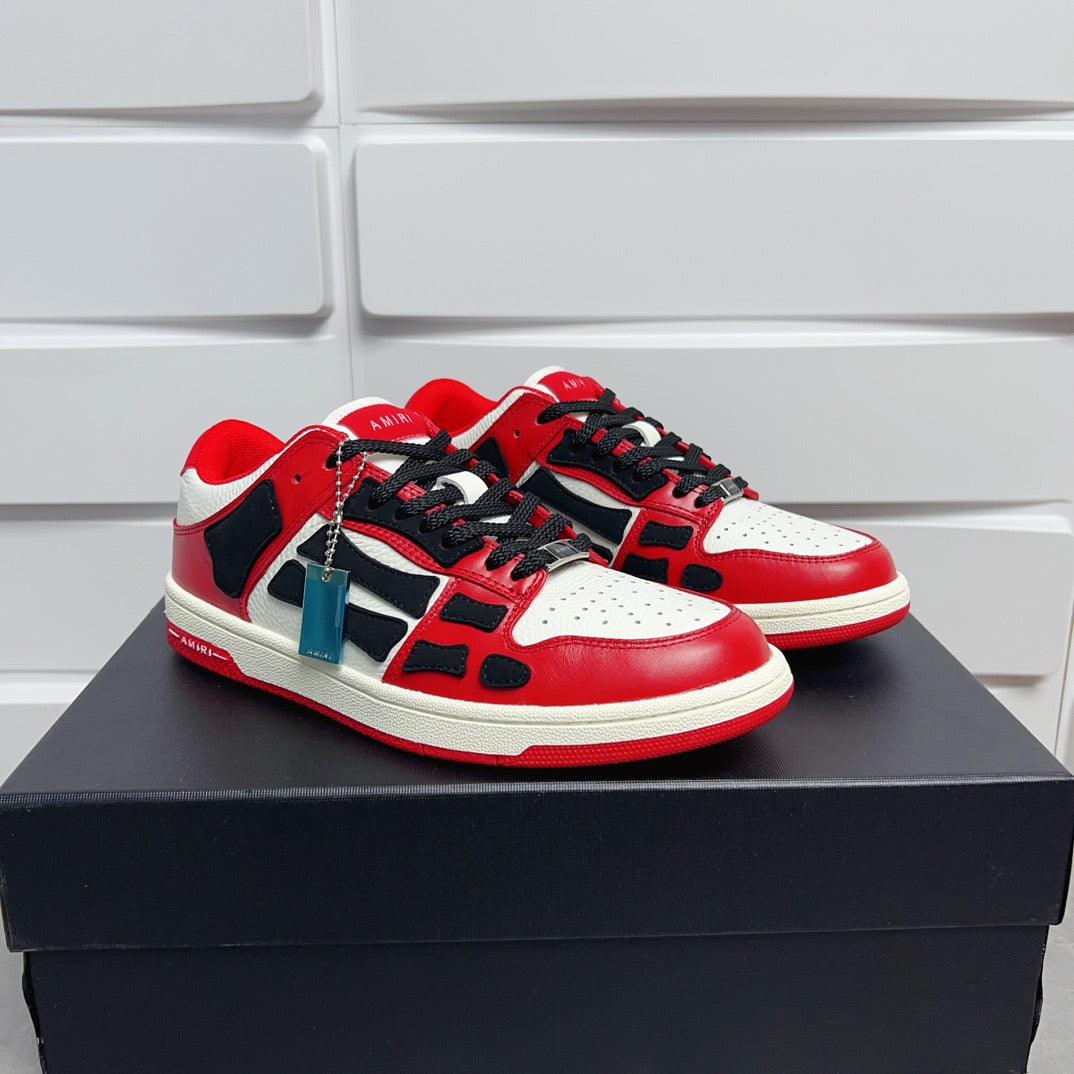 AMR Skel Top Low Red and Black Sneakers-132 - tntwear1