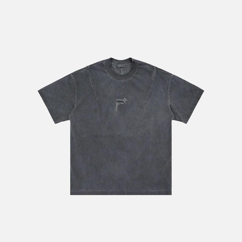 Y2k Retro Washed Embroidery T-shirt - tntwear1