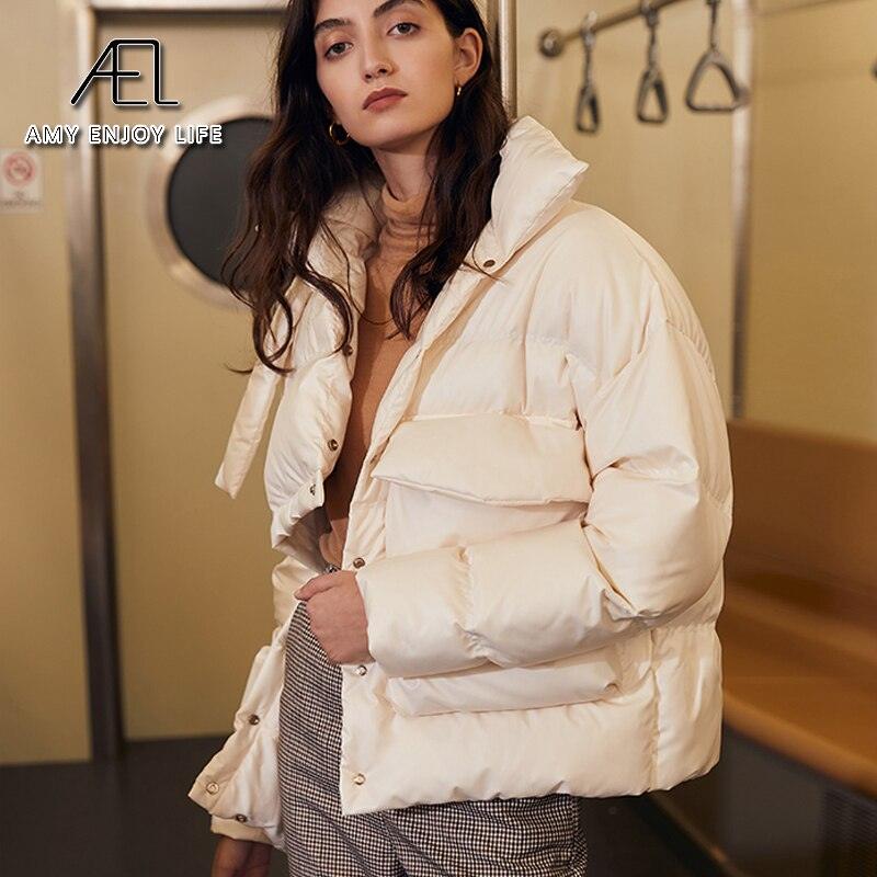 Short White Duck Down Jacket New Women's Asymmetric Short Coat - tntwear1