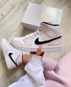 Custom Air Jordan 1 Pink Mid High Q - tntwear1