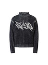 Tntwear Letter Jacquard Reversible Graphic Sweater