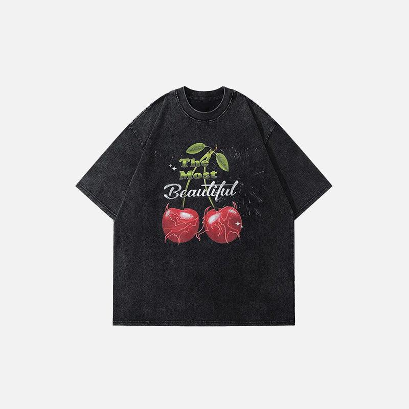 Vintage Cherry Fruit Graphic T-shirt - tntwear1