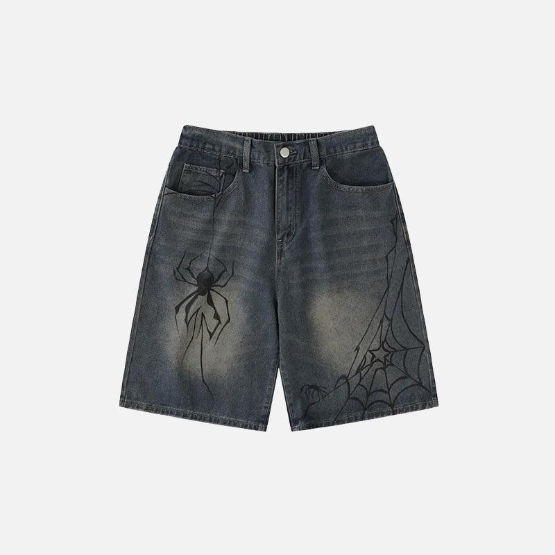 Y2K Vintage Spider Graphic Shorts - tntwear1