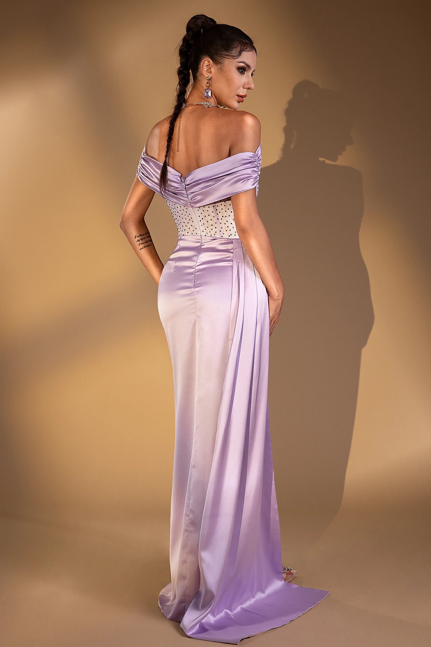 Valloti Highslit Purple Dress