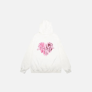 Loose Peach Heart Washed Hoodie - tntwear1