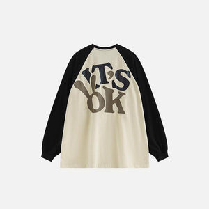 "It's Ok" Printed Long Sleeve T-shirt - tntwear1