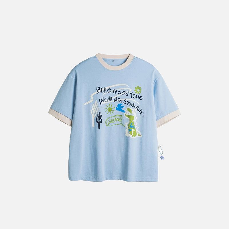 Patchwork Edges Graphic T-shirt - tntwear1