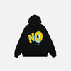 "No" Letter Print Loose Hoodie - tntwear1