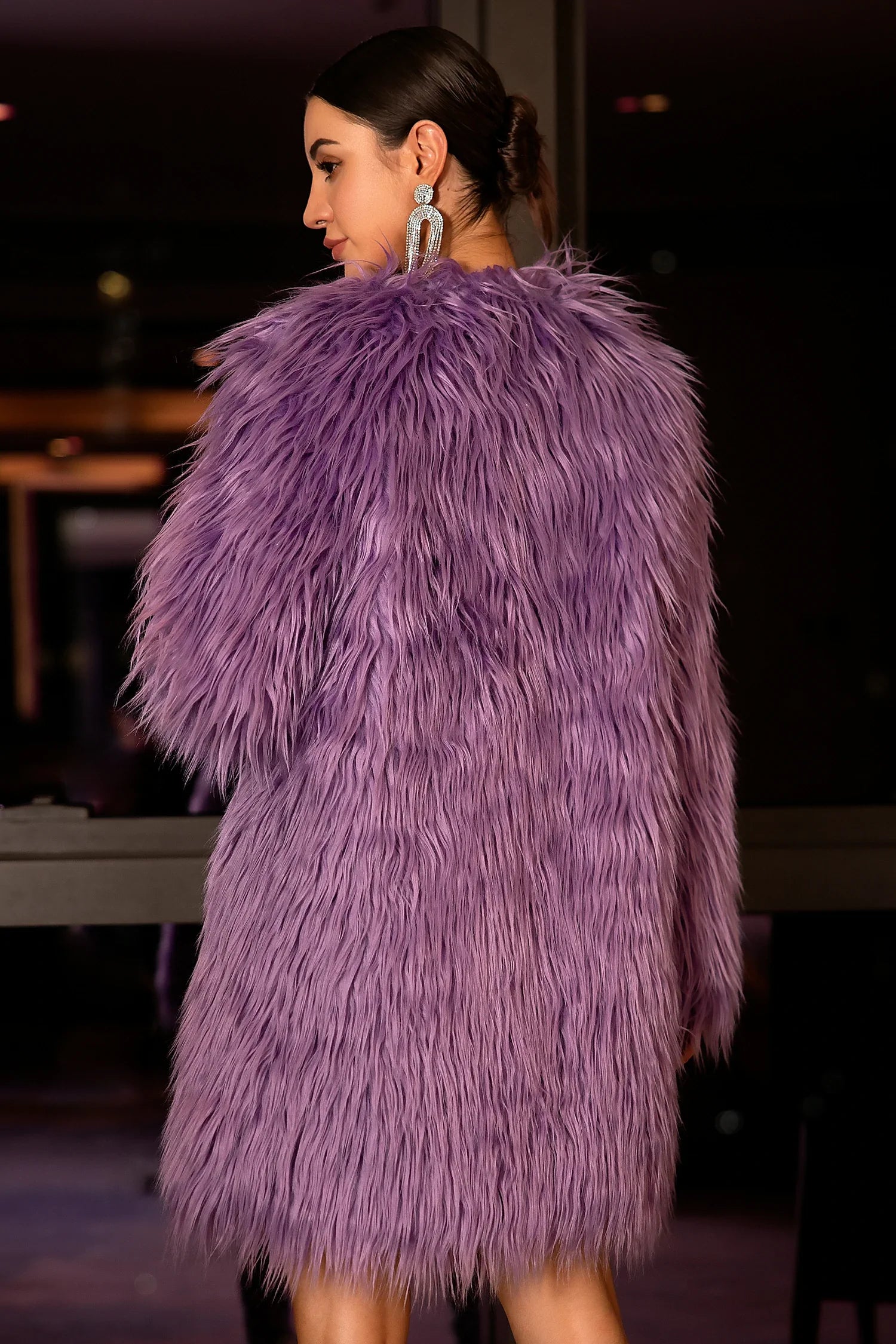 Totidi Purple Concert Eco-Fur Jacket