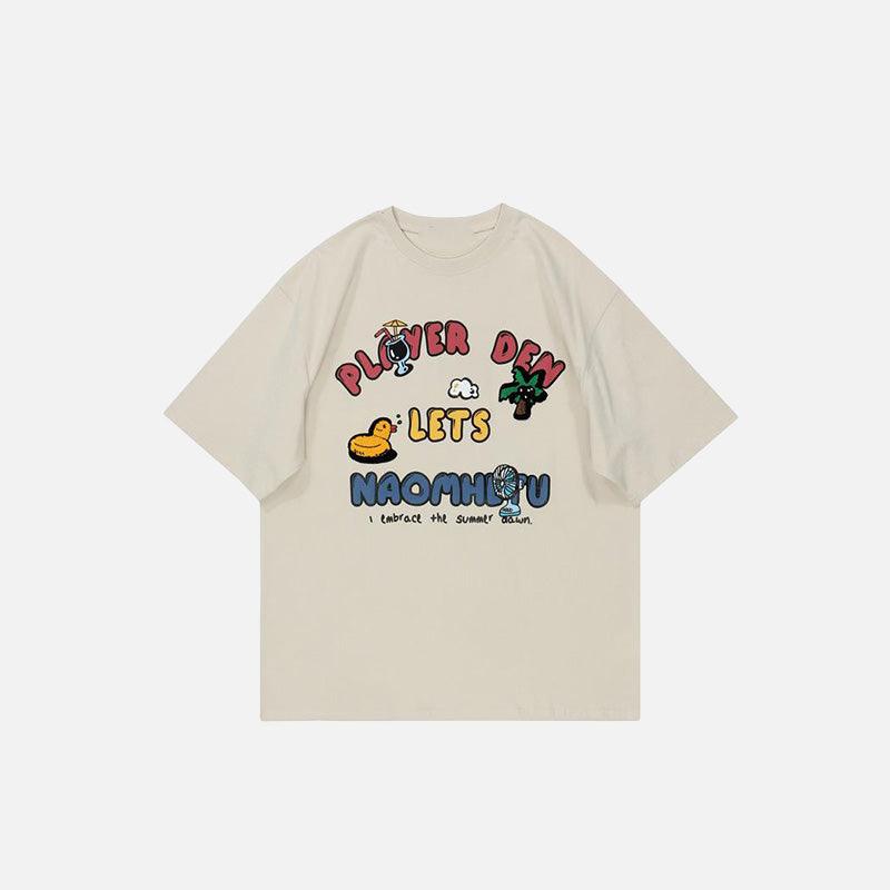 Cute Graphic Loose T-shirt - tntwear1