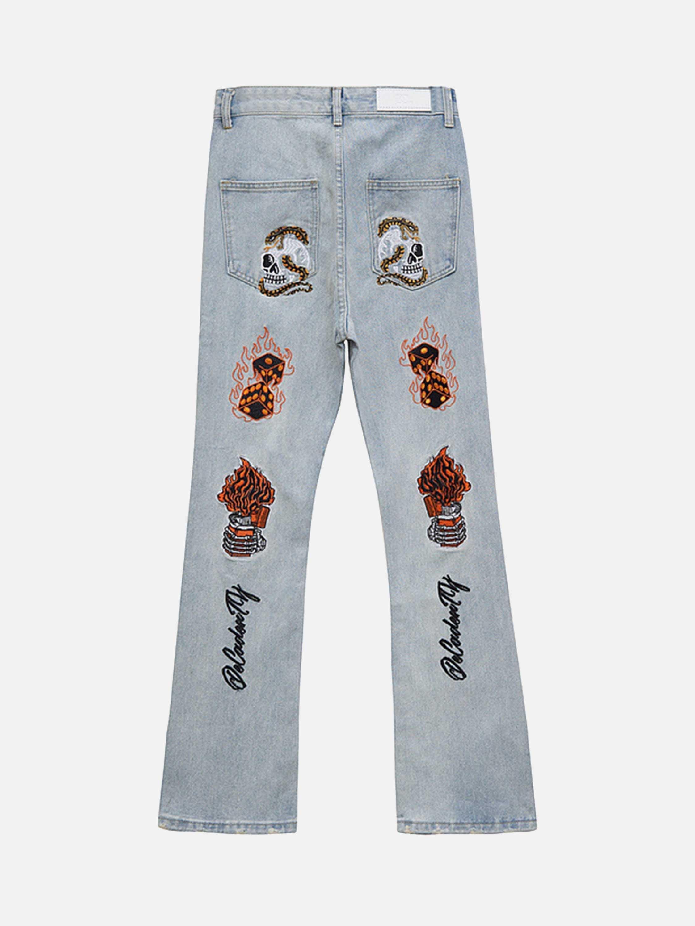 1984 High Street Embroidery Retro Jeans - 1574 - tntwear1