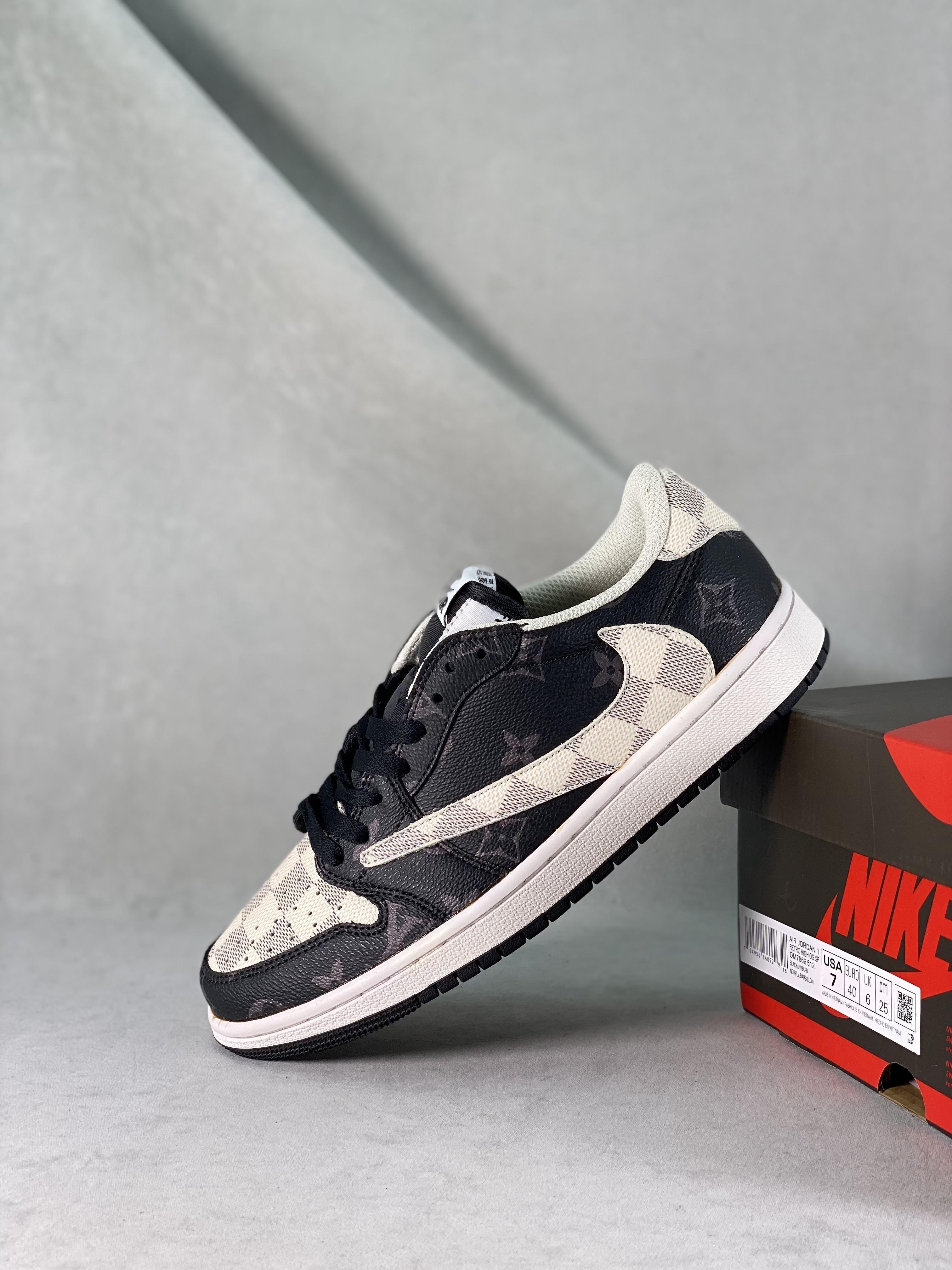 Custom Travis Scott x Fragment x Air Jordan 1 Low TS x LV DM7866-512 - tntwear1