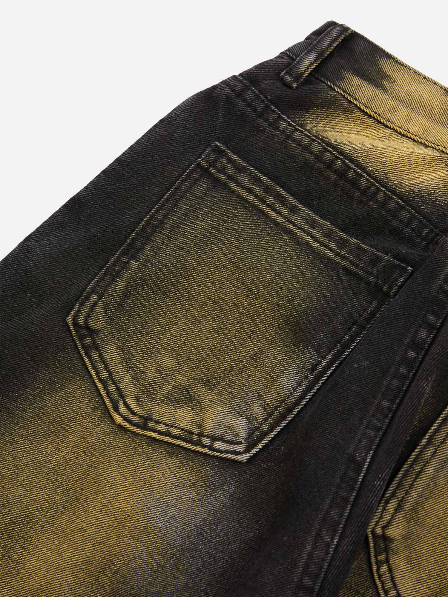 1984 Hip-hop Washed Distressed Loose Spray-dyed Jeans - tntwear1