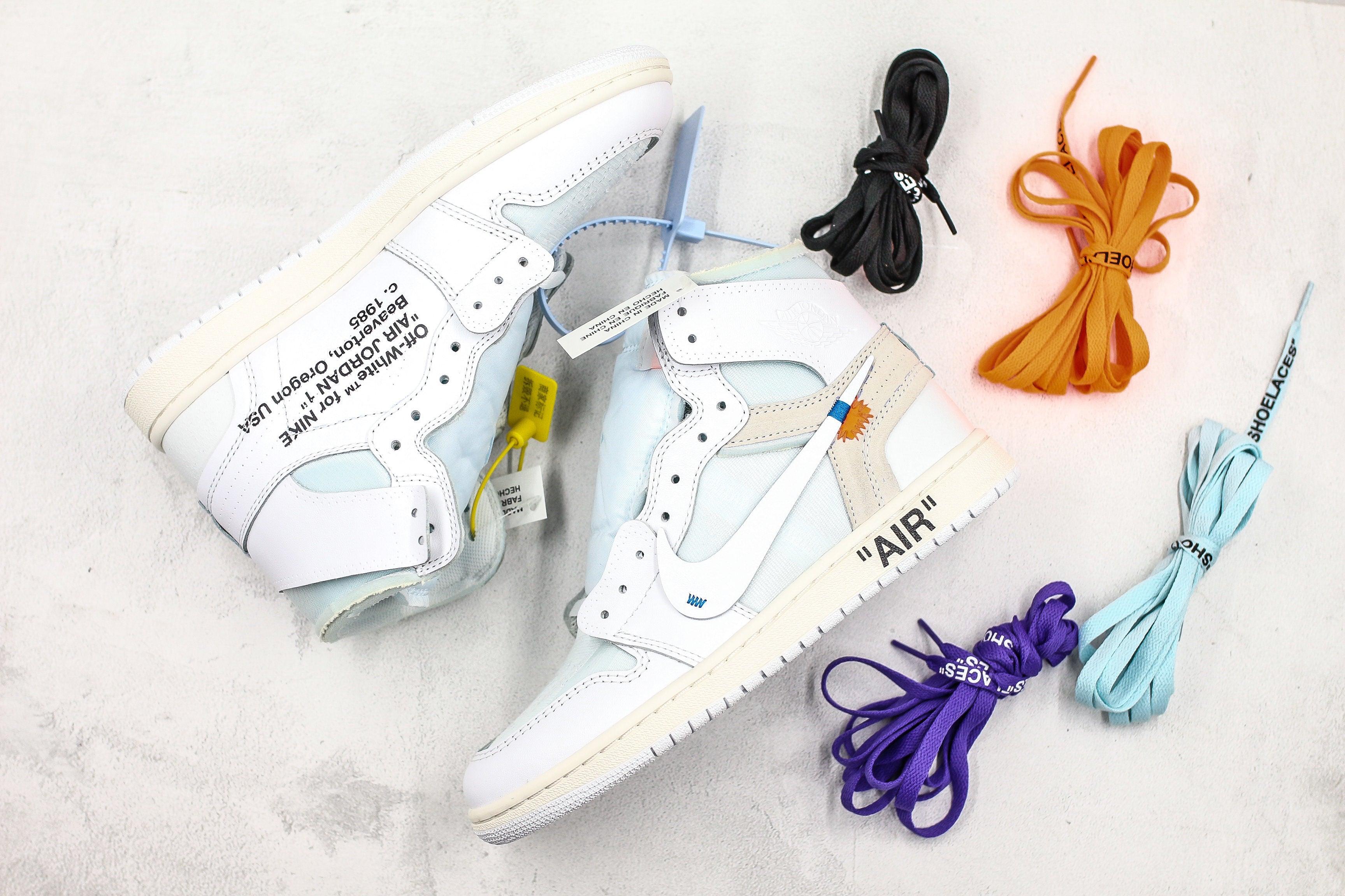 Custom Air Jordan 1 OFF-W High Q ( Customs And Box ), Jordan 1 Sneakers Active A12 - tntwear1