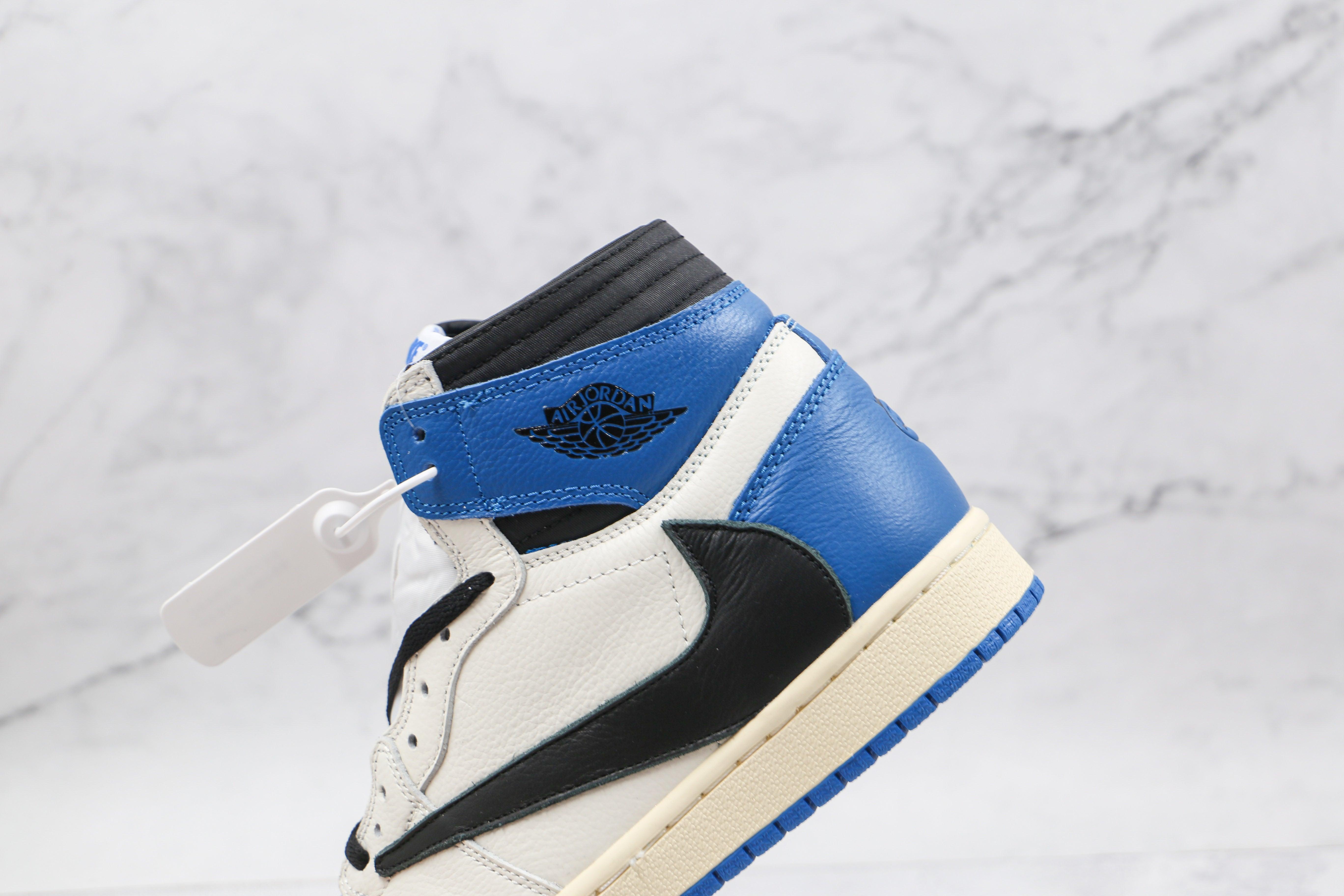 Custom Blue T-Scott x Fragment x Air Jordan 1 High Q ( Customs And Box ), Jordan 1 Sneakers Active - tntwear1