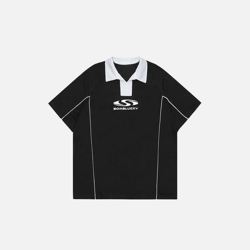 "Some Lucky" Printed Sports Polo T-shirt - tntwear1