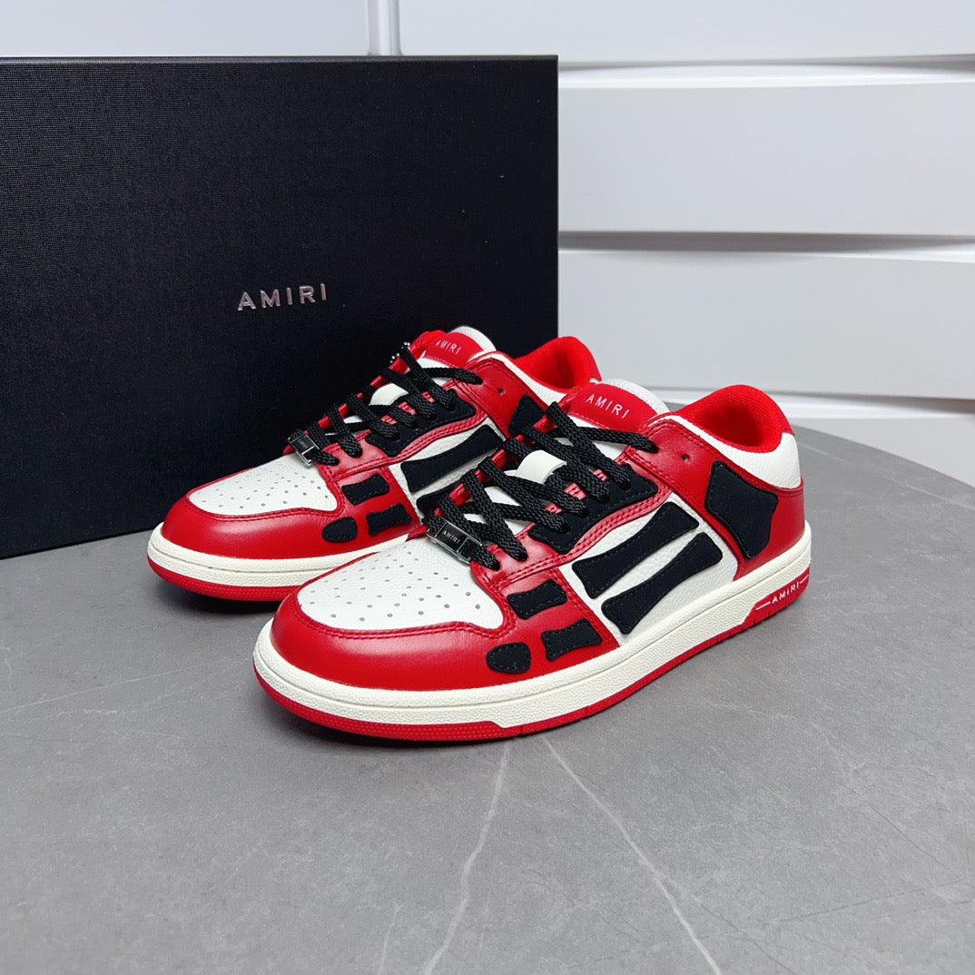 AMR Skel Top Low Red and Black Sneakers-132 - tntwear1