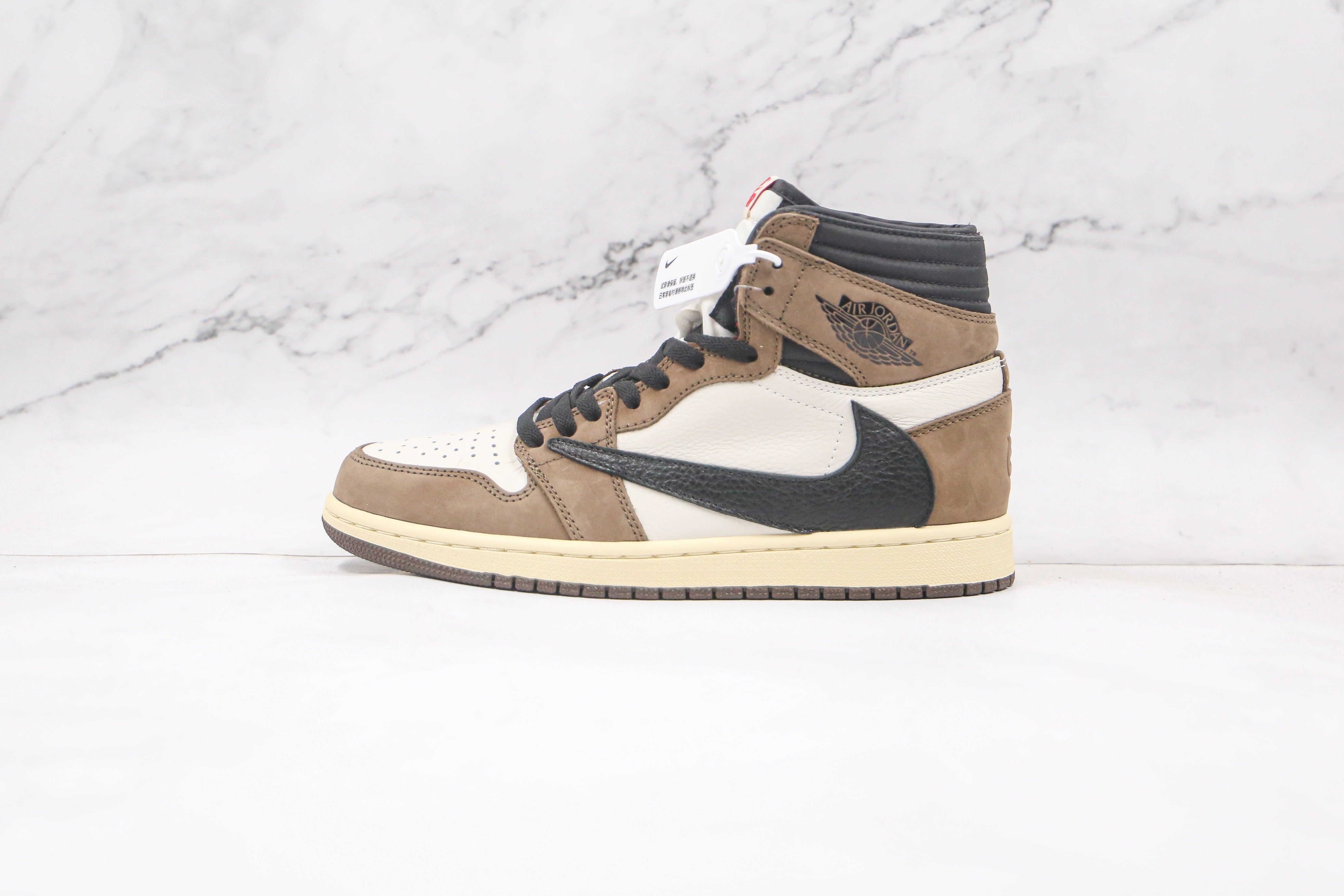 Custom Brown T-Scott x Fragment x Air Jordan 1 High Q ( Customs And Box ), Jordan 1 Sneakers Active CACTUS JACK - tntwear1