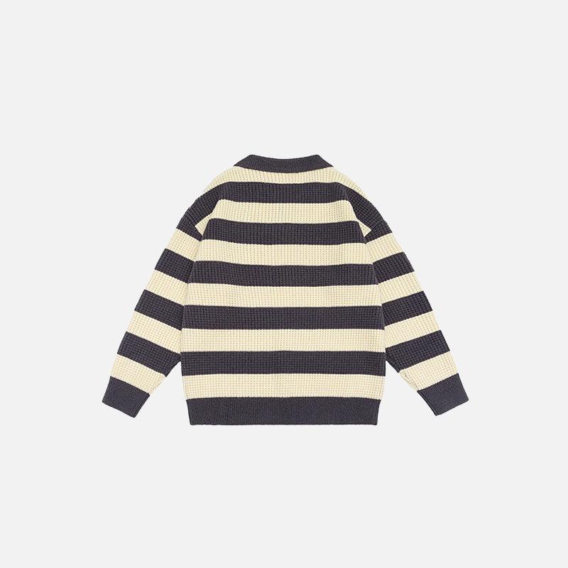 Classic Striped Polo Sweater - tntwear1