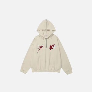 Loose Star Embroidery Hoodie - tntwear1