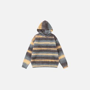 Cozy Striped Knit Hoodie - tntwear1