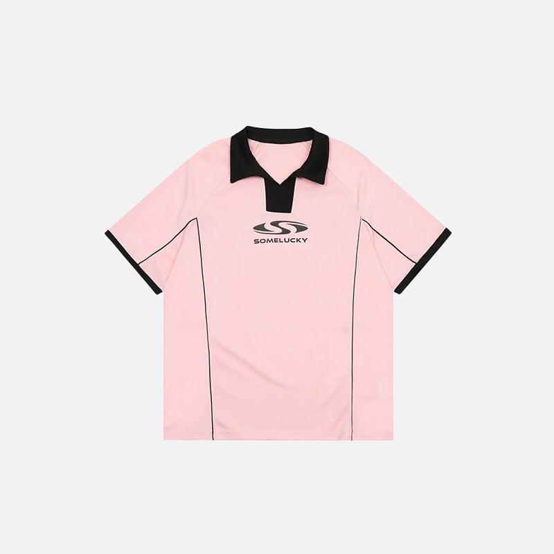 "Some Lucky" Printed Sports Polo T-shirt - tntwear1