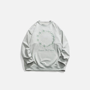 Star Ring Embroidered Sweatshirt - tntwear1