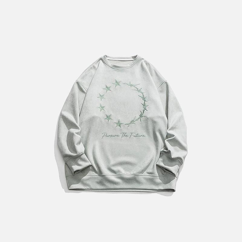 Star Ring Embroidered Sweatshirt - tntwear1