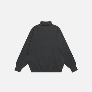 Turtleneck Loose Solid Color Sweater - tntwear1