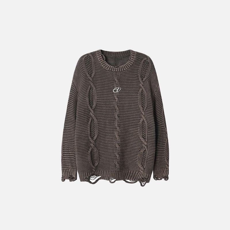 Twisted Cable Knit Sweater - tntwear1