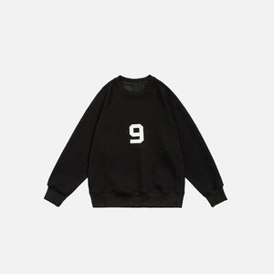 Number 9 Embroidered Sweatshirt - tntwear1