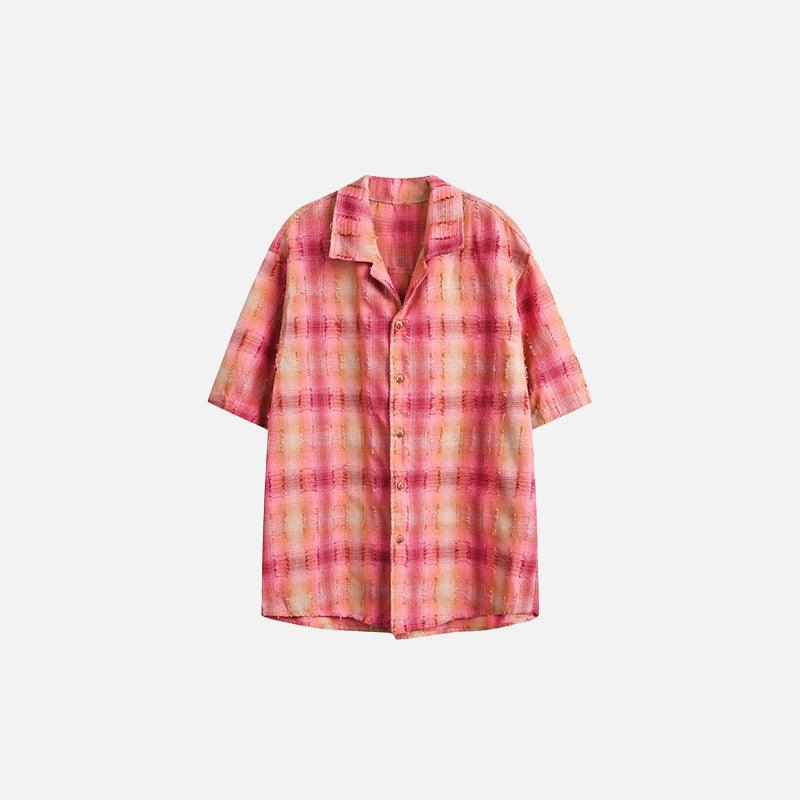 Women's Plaid Short-sleeved Shirt - tntwear1