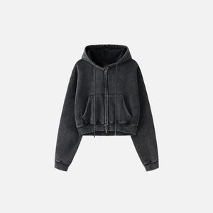 Women's Fleece Zip-up Cropped Hoodie - tntwear1