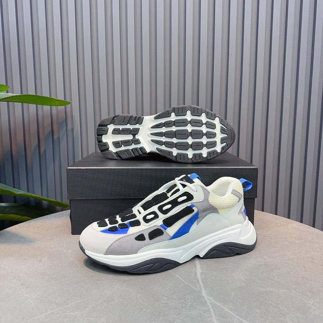 AMR Black, Blue & White Bone Runner Sneakers -062 - tntwear1