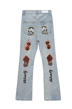 1984 High Street Embroidery Retro Jeans - 1574 - tntwear1