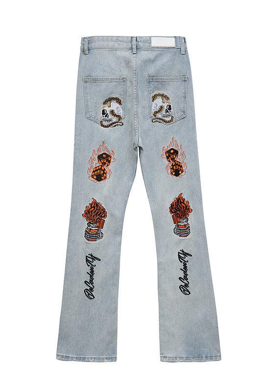 Tntwear High Street Embroidery Retro Jeans - 1574 - tntwear1