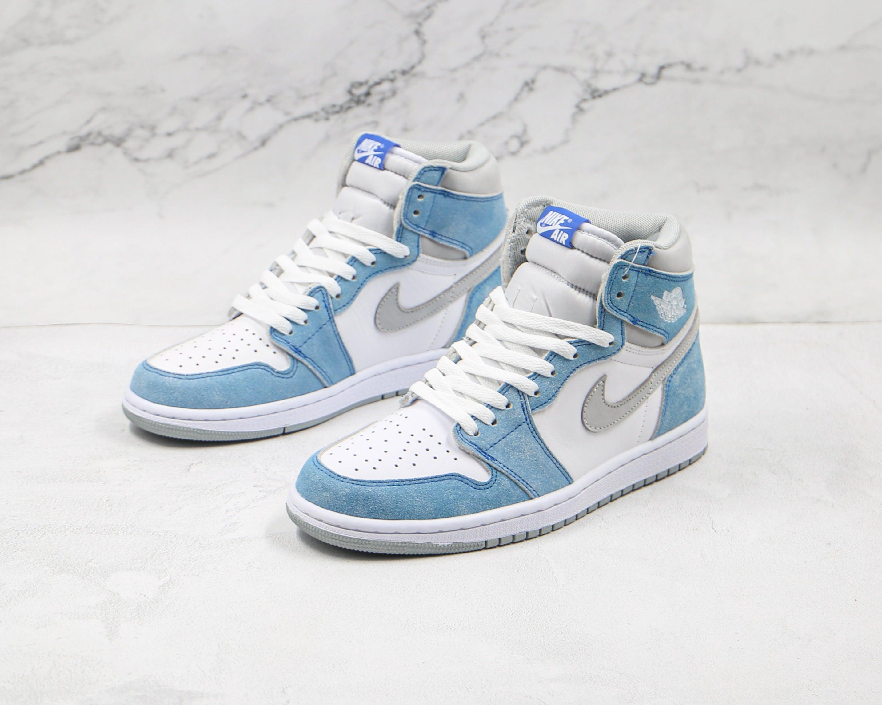 Custom Blue White Jordan 1 High Q ( Customs And Box ), Jordan 1 Sneakers Active - tntwear1