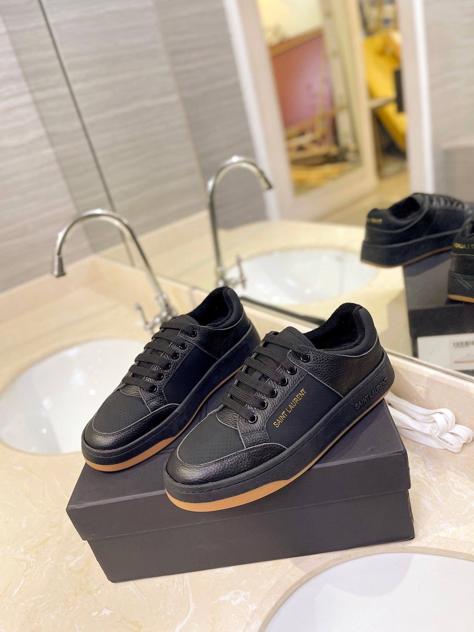 VSL Black Leather Sneakers-168 - tntwear1