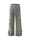 Tntwear Distressed Raw Edge Baggy Jeans - tntwear1