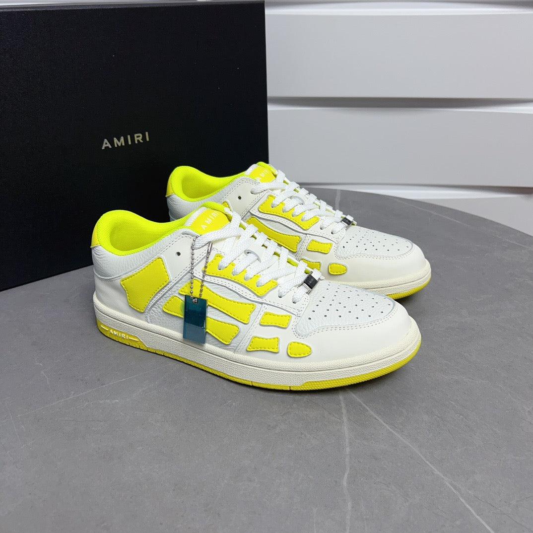 AMR Skel Top Low White Fluorescent Yellow Sneakers-142 - tntwear1