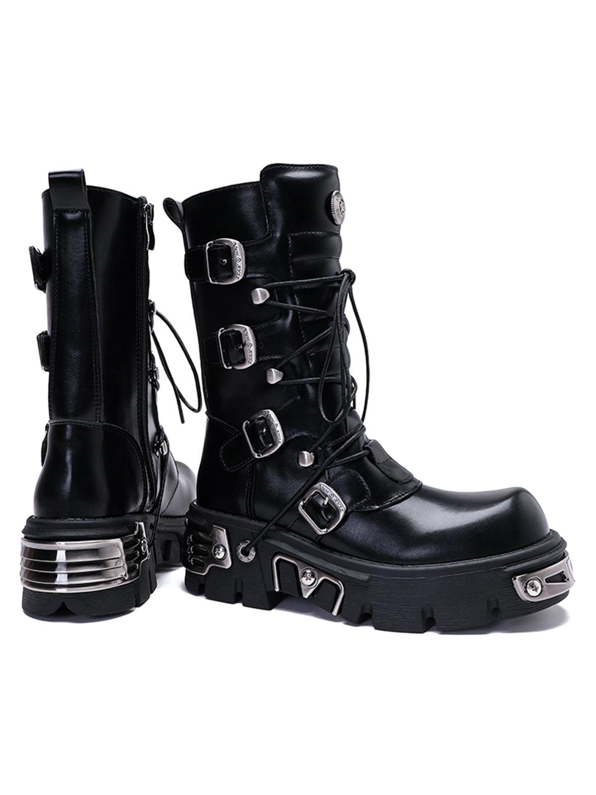 Tntwear Metal Punk Style Workwear Platform Boots - 2199