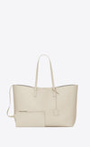 White Calf Leather Tote Shoulder Bag