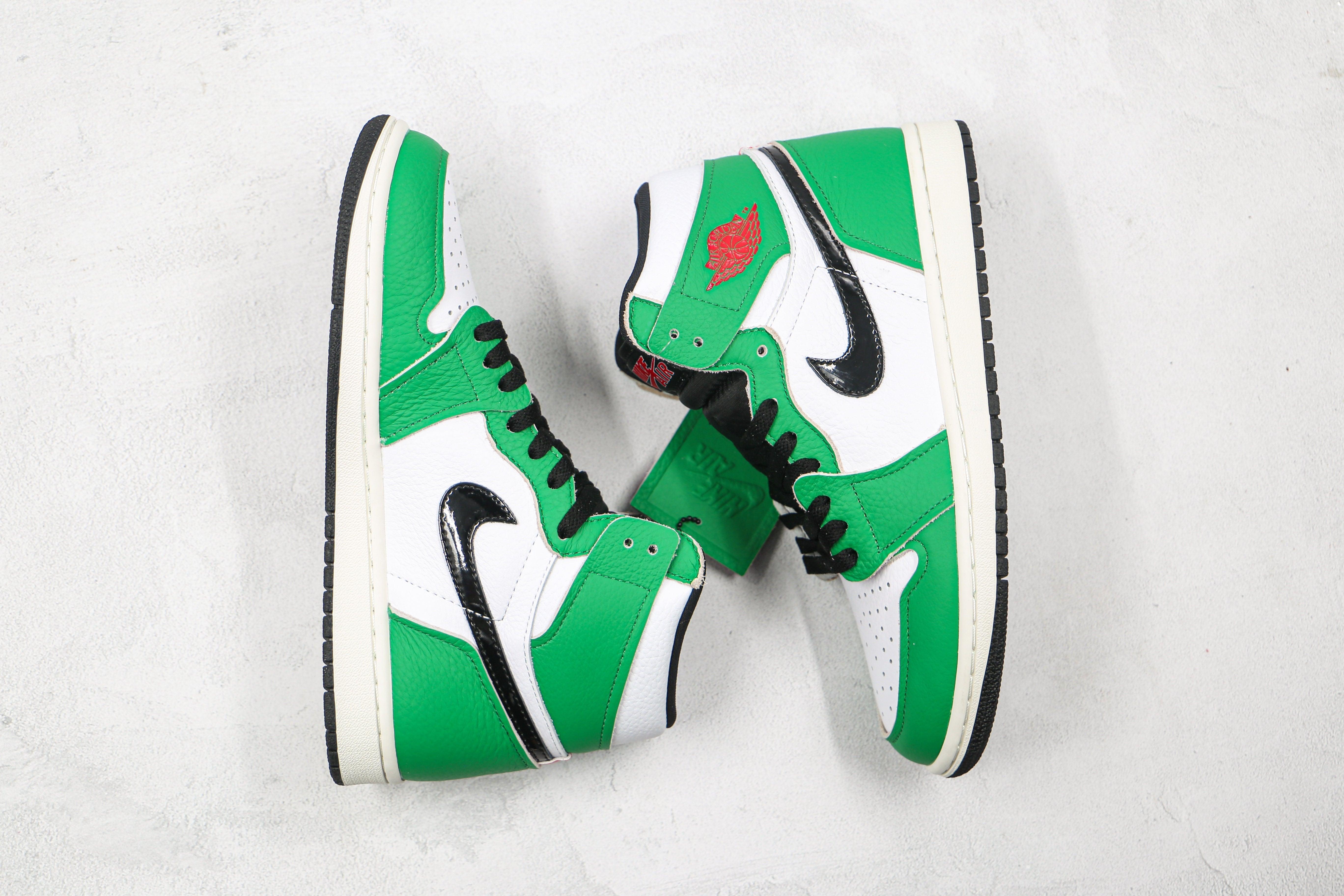 Custom GREEN Jordan 1 High Q ( Customs And Box ), Jordan 1 Sneakers Active - tntwear1