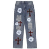 1984 Distressed Jeans Chrome Heart Ghost - tntwear1