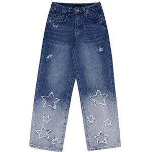 1984 Gradient Jeans Fringed Stars - tntwear1