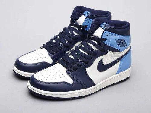 Custom Blue Black White Jordan 1 High Q AJ1 Obsidian UNISEX ( Customs And Box ), Jordan 1 Sneakers FREE SHIPPING WITH FEDEX - tntwear1