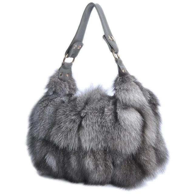 Women Winter Real Fox Fur Handbag Luxury - tntwear1