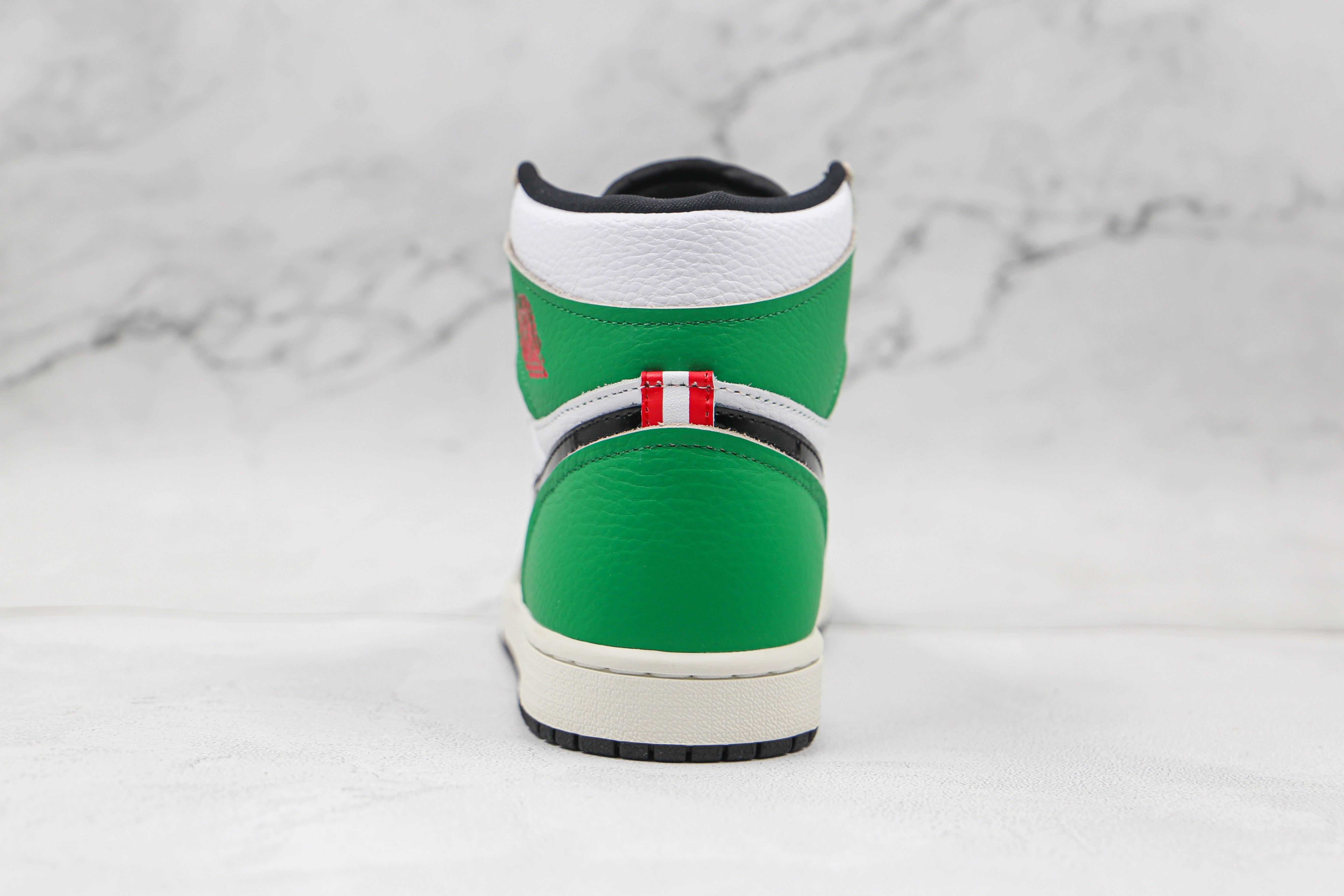 Custom GREEN Jordan 1 High Q ( Customs And Box ), Jordan 1 Sneakers Active - tntwear1