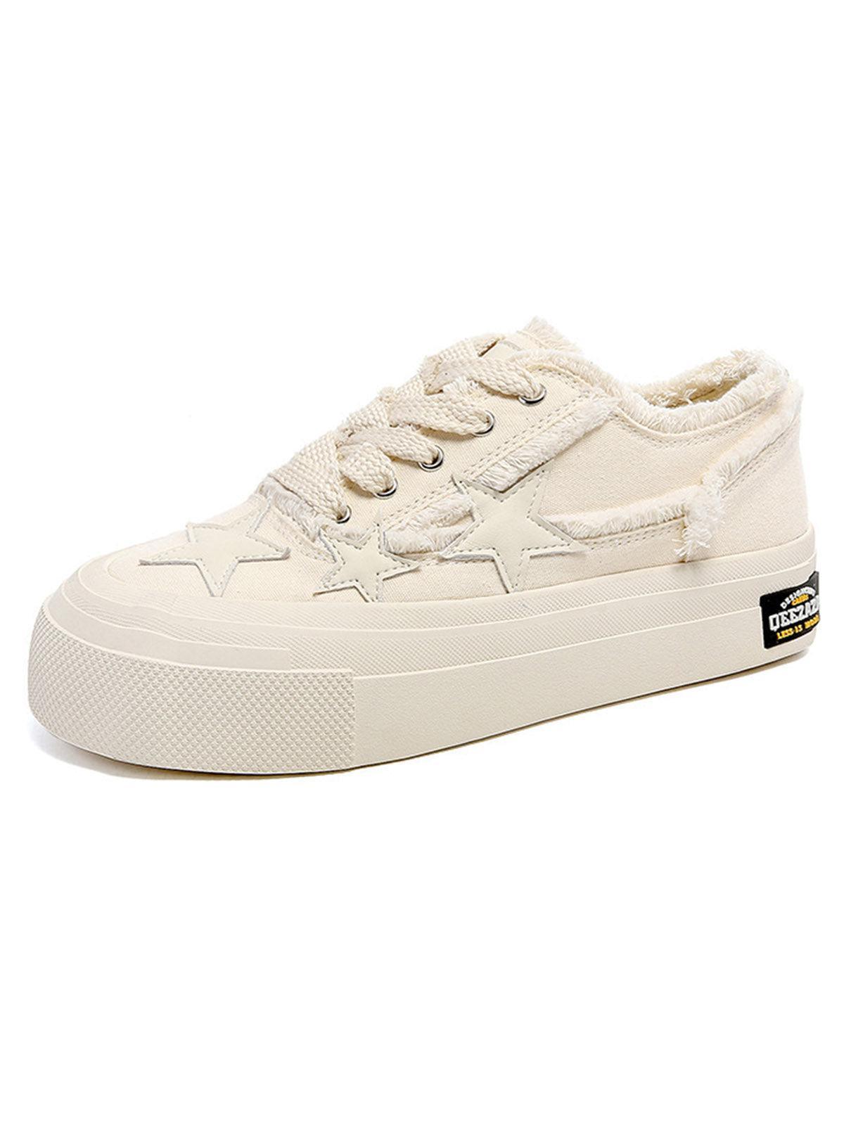 Sneakerhub Star Patch Embroidered Canvas Shoes - Tntwear